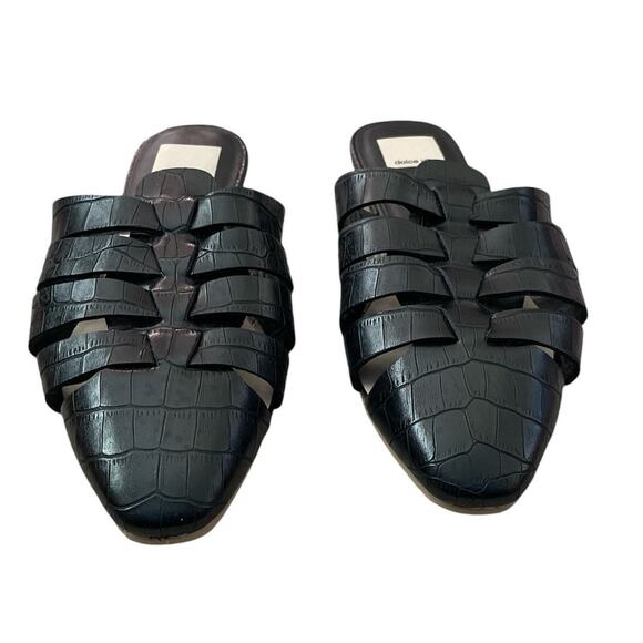 Dolce Vita Noir Hollie Croc Mules Size 7 - Picture 2 of 5